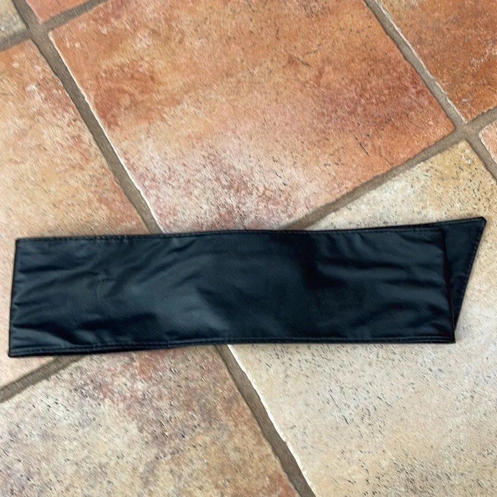 Faux leather wide belt